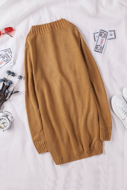 Front Pocket And Buttons Closure Cardigan